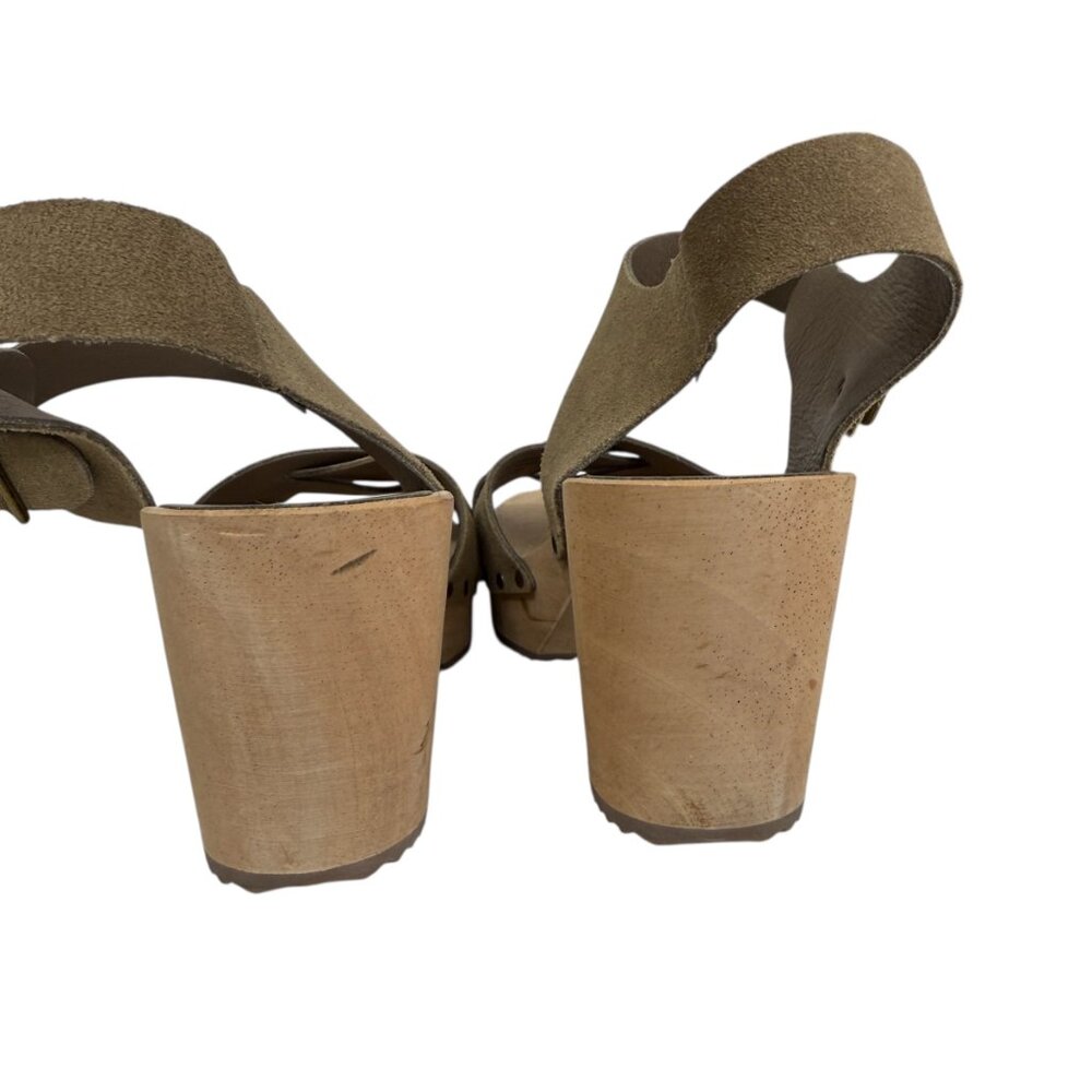 NWOT Loft Criss Cross Leather & Suede Clog Sandals Women's Size 6 - Picture 5 of 8